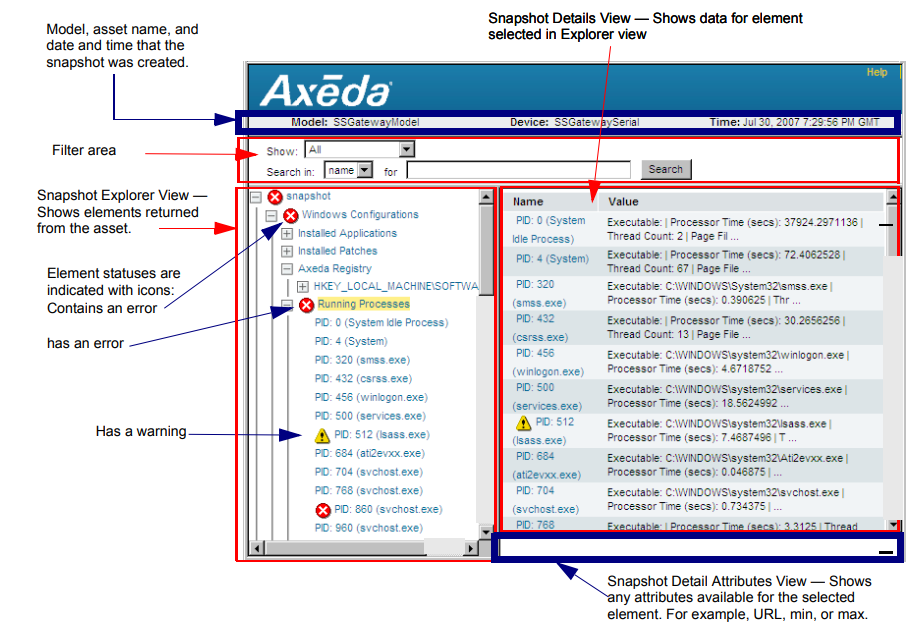 Axeda UI Before